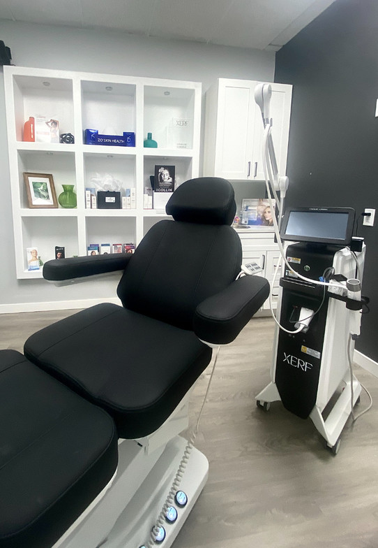 Clean clinical treatment room prepared for XERF skin tightening