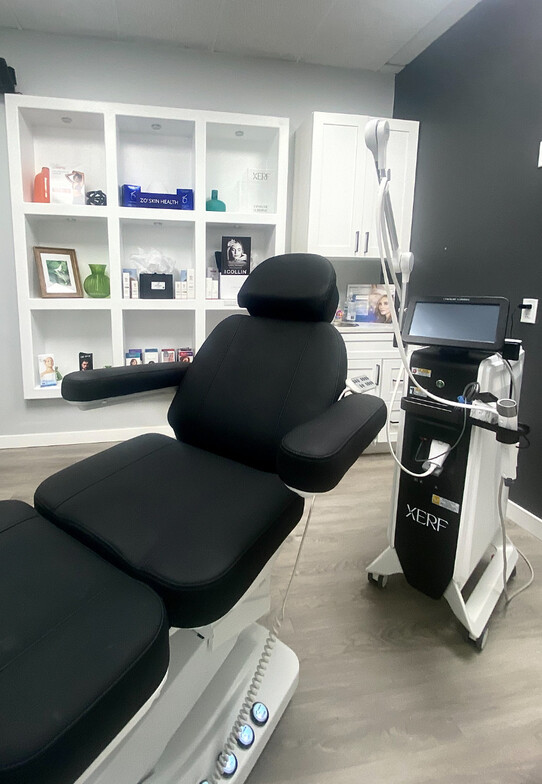 Clean clinical treatment room prepared for XERF skin tightening